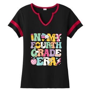 In My Fourth Grade Era Back To School Retro Groovy 4th Grade Ladies Halftime Notch Neck Tee