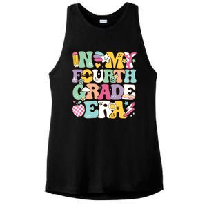 In My Fourth Grade Era Back To School Retro Groovy 4th Grade Ladies PosiCharge Tri-Blend Wicking Tank