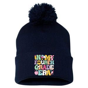 In My Fourth Grade Era Back To School Retro Groovy 4th Grade Pom Pom 12in Knit Beanie