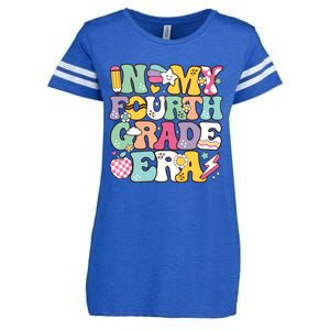 In My Fourth Grade Era Back To School Retro Groovy 4th Grade Enza Ladies Jersey Football T-Shirt