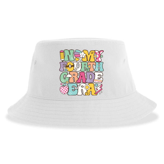 In My Fourth Grade Era Back To School Retro Groovy 4th Grade Sustainable Bucket Hat