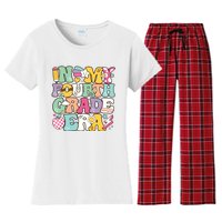 In My Fourth Grade Era Back To School Retro Groovy 4th Grade Women's Flannel Pajama Set