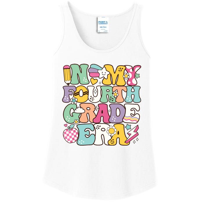 In My Fourth Grade Era Back To School Retro Groovy 4th Grade Ladies Essential Tank