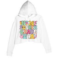 In My Fourth Grade Era Back To School Retro Groovy 4th Grade Crop Fleece Hoodie