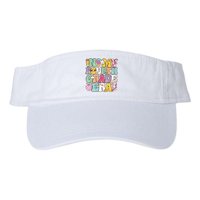 In My Fourth Grade Era Back To School Retro Groovy 4th Grade Valucap Bio-Washed Visor