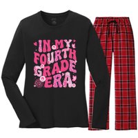 In My Fourth Grade Era Teachers Women Back To School Girl Women's Long Sleeve Flannel Pajama Set 