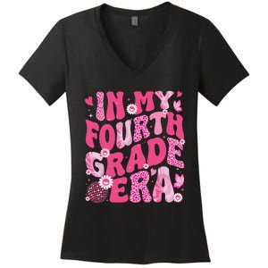 In My Fourth Grade Era Teachers Women Back To School Girl Women's V-Neck T-Shirt