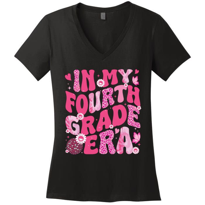 In My Fourth Grade Era Teachers Women Back To School Girl Women's V-Neck T-Shirt