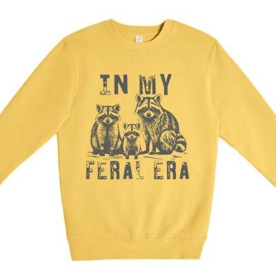 In My Feral Era Racoons Meme Premium Crewneck Sweatshirt