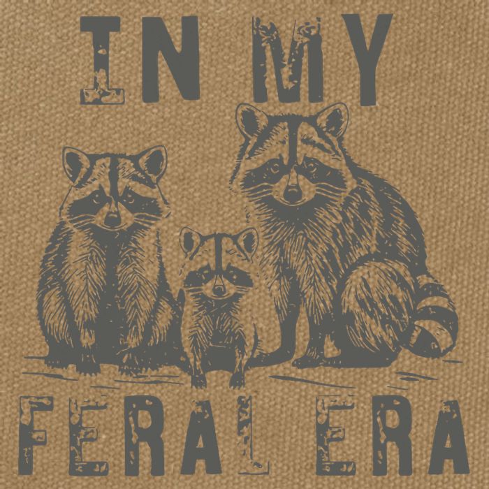 In My Feral Era Racoons Meme Cotton Canvas Backpack