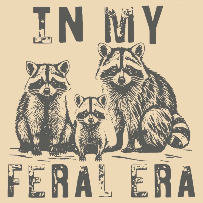 In My Feral Era Racoons Meme Drawstring Bag