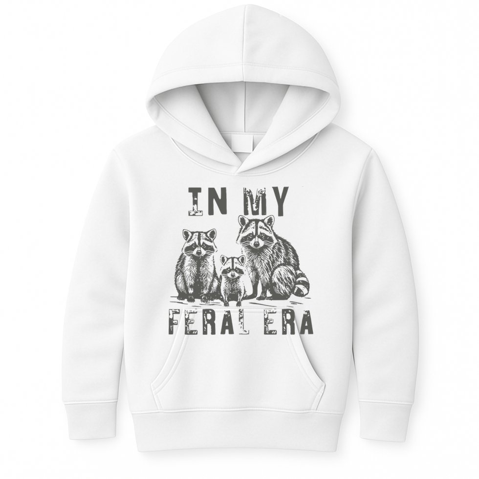 In My Feral Era Racoons Meme Kids Hoodie