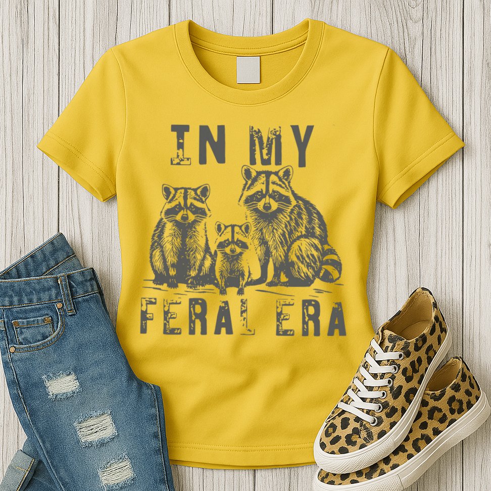 In My Feral Era Racoons Meme Womens T-Shirt