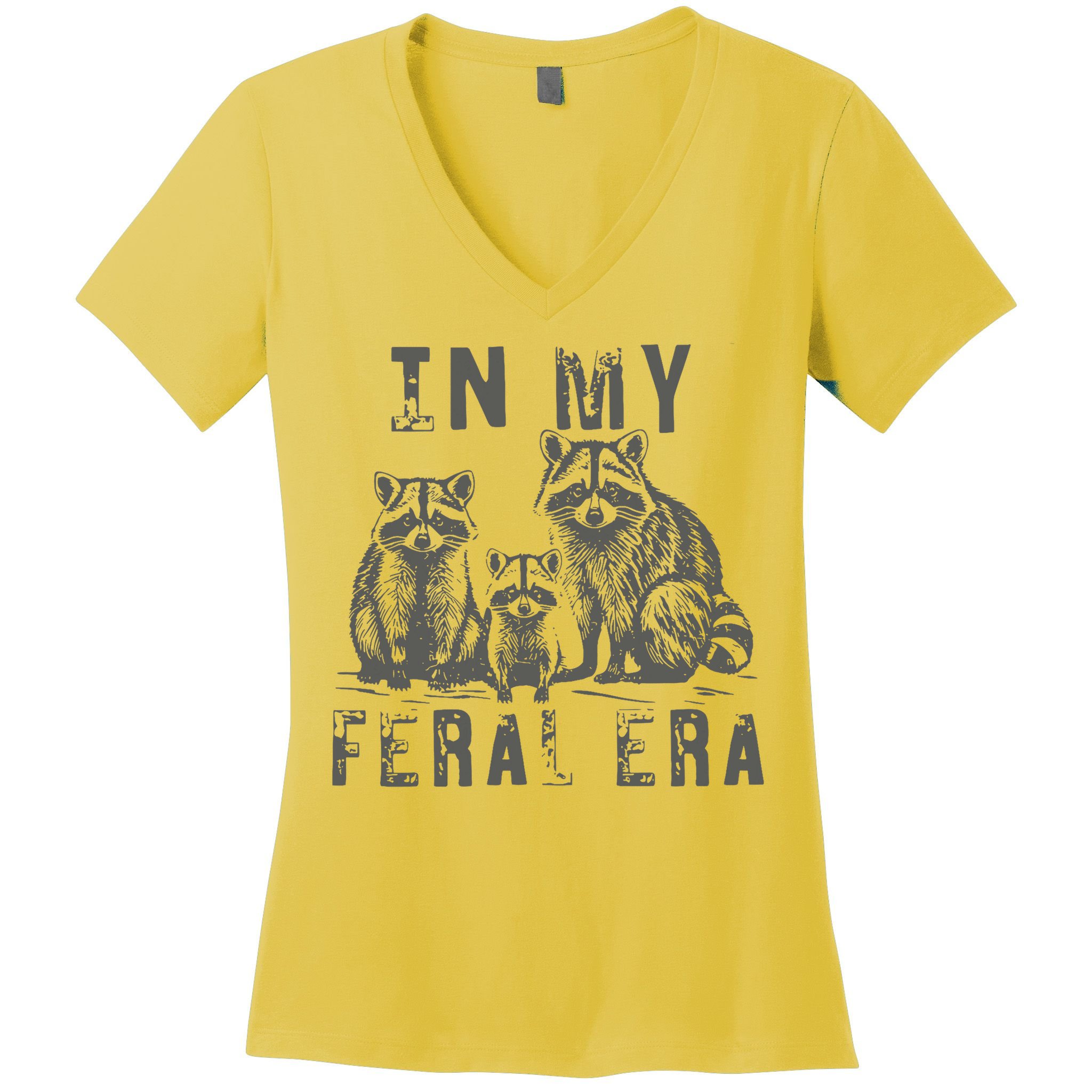In My Feral Era Racoons Meme Women's V-Neck T-Shirt