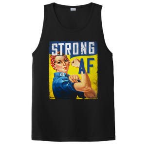 Inspirational Motivational Feminist Strong Af Retro Rosie Gift PosiCharge Competitor Tank