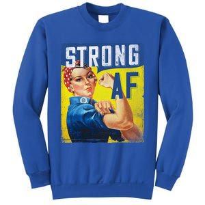 Inspirational Motivational Feminist Strong Af Retro Rosie Gift Sweatshirt