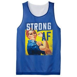 Inspirational Motivational Feminist Strong Af Retro Rosie Gift Mesh Reversible Basketball Jersey Tank