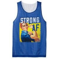 Inspirational Motivational Feminist Strong Af Retro Rosie Gift Mesh Reversible Basketball Jersey Tank