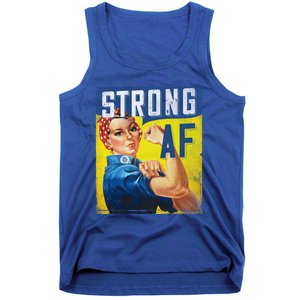 Inspirational Motivational Feminist Strong Af Retro Rosie Gift Tank Top