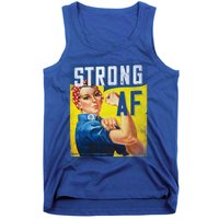 Inspirational Motivational Feminist Strong Af Retro Rosie Gift Tank Top