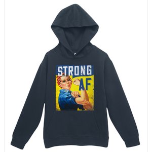 Inspirational Motivational Feminist Strong Af Retro Rosie Gift Urban Pullover Hoodie