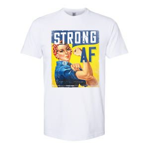 Inspirational Motivational Feminist Strong Af Retro Rosie Gift Softstyle CVC T-Shirt