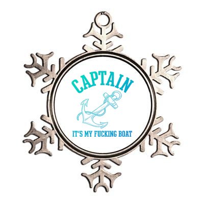 Its My Fucking Boat Yacht Rock Party Boat Captain Gift Metallic Star Ornament