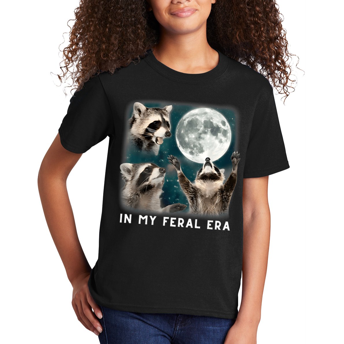 In My Feral Era Raccoon Kids T-Shirt