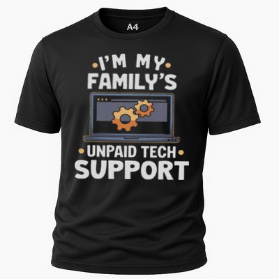 I'm My Family's Unpaid Tech Support Funny Computer Engineer Cooling Performance Crew T-Shirt