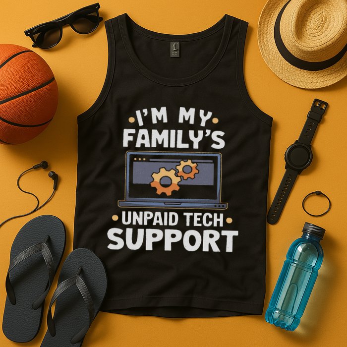 I'm My Family's Unpaid Tech Support Funny Computer Engineer Tank Top