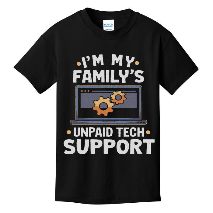 I'm My Family's Unpaid Tech Support Funny Computer Engineer Kids T-Shirt