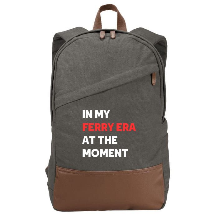 In My Ferry Era At The Moment Cotton Canvas Backpack