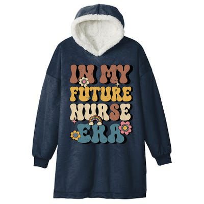 In My Future Nurse Era Groovy Nursing School Student Nurse Hooded Wearable Blanket