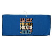 In My Future Nurse Era Groovy Nursing School Student Nurse Large Microfiber Waffle Golf Towel