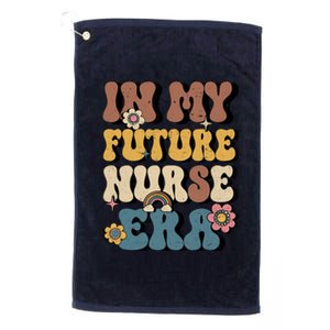 In My Future Nurse Era Groovy Nursing School Student Nurse Platinum Collection Golf Towel