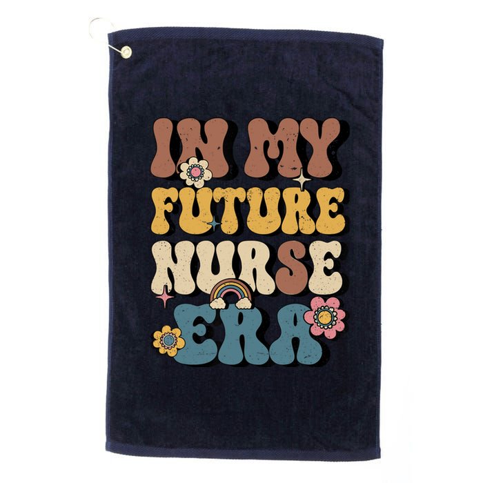 In My Future Nurse Era Groovy Nursing School Student Nurse Platinum Collection Golf Towel