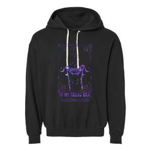 In My Feral Era Racoons Howling At The Moon Racoons Tarot Garment-Dyed Fleece Hoodie