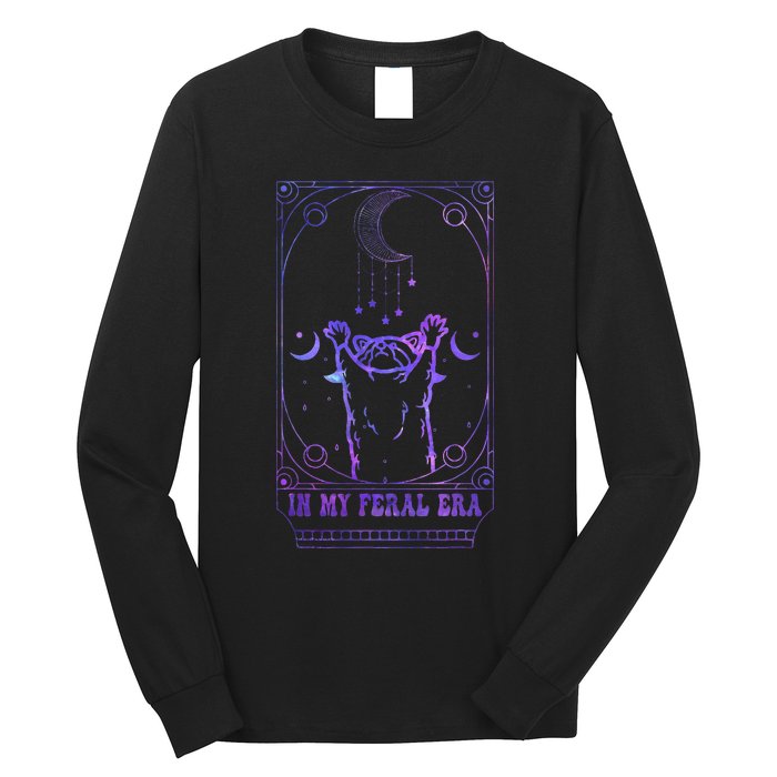 In My Feral Era Racoons Howling At The Moon Racoons Tarot Long Sleeve Shirt