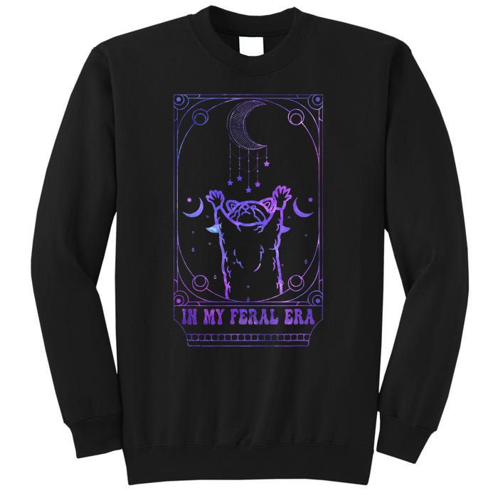 In My Feral Era Racoons Howling At The Moon Racoons Tarot Sweatshirt