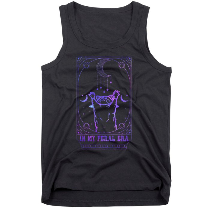 In My Feral Era Racoons Howling At The Moon Racoons Tarot Tank Top