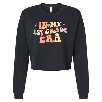 In My First Grade Era Retro Back To School Teacher Student Cropped Pullover Crew
