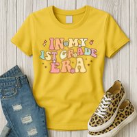 In My First Grade Era Retro Back To School Teacher Student Womens T-Shirt
