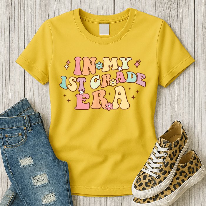 In My First Grade Era Retro Back To School Teacher Student Womens T-Shirt