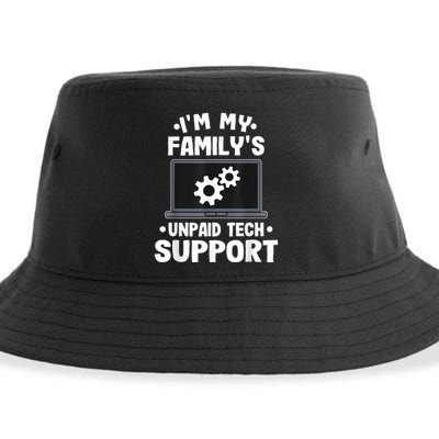 IM My FamilyS Unpaid Tech Support Funny Computer Engineer Sustainable Bucket Hat