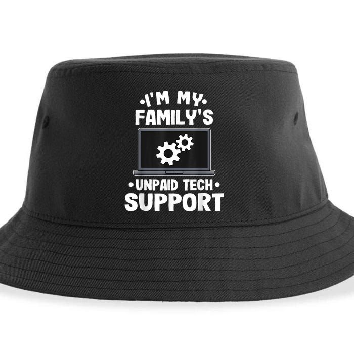 IM My FamilyS Unpaid Tech Support Funny Computer Engineer Sustainable Bucket Hat