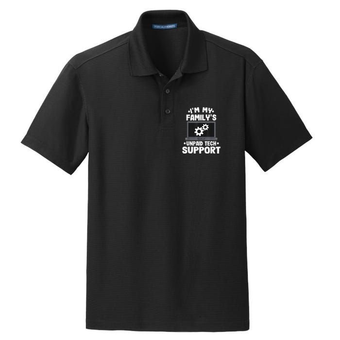IM My FamilyS Unpaid Tech Support Funny Computer Engineer Dry Zone Grid Polo