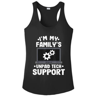 IM My FamilyS Unpaid Tech Support Funny Computer Engineer Ladies PosiCharge Competitor Racerback Tank