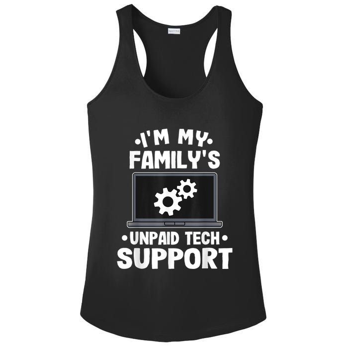 IM My FamilyS Unpaid Tech Support Funny Computer Engineer Ladies PosiCharge Competitor Racerback Tank