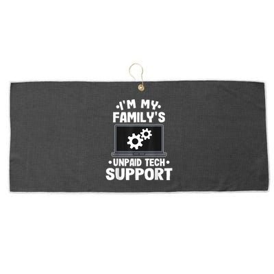 IM My FamilyS Unpaid Tech Support Funny Computer Engineer Large Microfiber Waffle Golf Towel