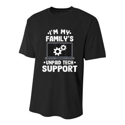 IM My FamilyS Unpaid Tech Support Funny Computer Engineer Youth Performance Sprint T-Shirt